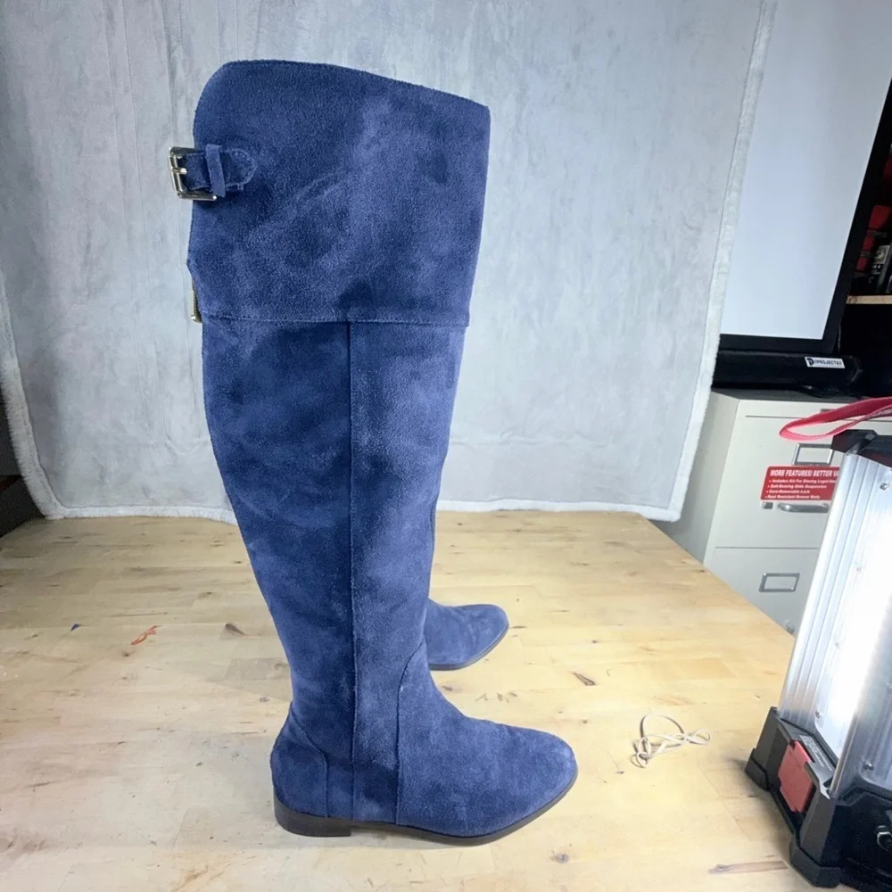 Charles David Blue Suede Over the Knee Boots Women’s 6.5 Charles David
